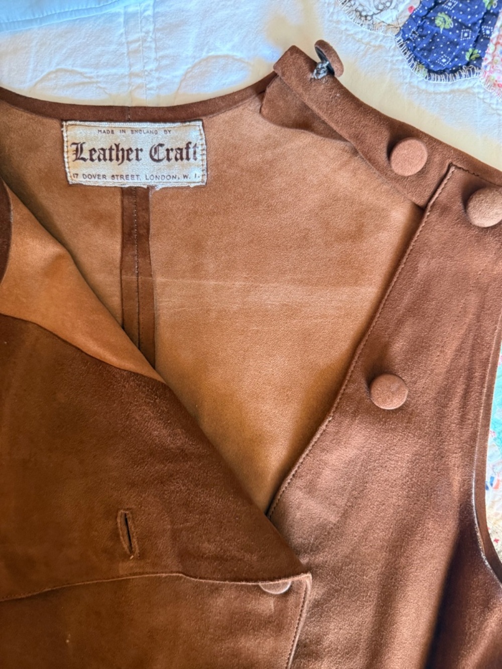 Vtg. Leather Craft English Vest GORGEOUS